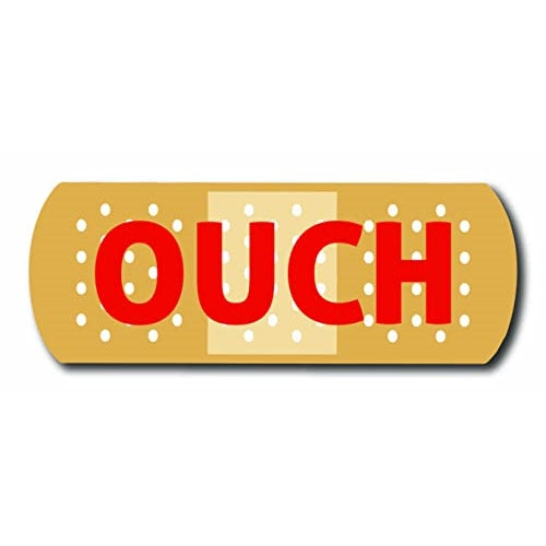 Ouch Band Aid Car Magnet 3x8 Decal Great for Refrigerator Locker SUV Heavy Duty Waterproof ?