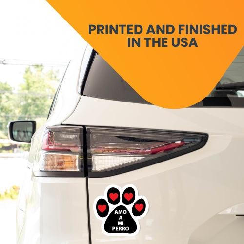 Magnet Me Up Amo A Mi Perro 5" Paw Print Decal - Heavy Duty Magnet for Car Truck SUV