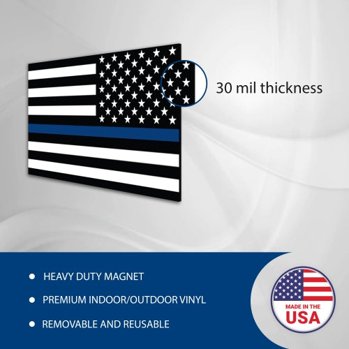 Magnet Me Up Thin Blue Line Reverse American Flag Magnet Decal 3x5-Heavy Duty for Car Truck SUV-In Support of Police and Law Enforcement Officers