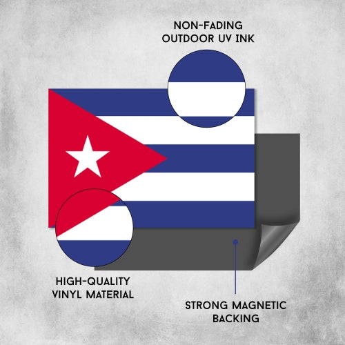 Cuba Cuban Flag Car Magnet Decal - 4 x 6 Heavy Duty for Car Truck SUV …