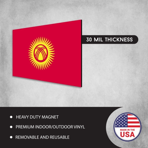 Kyrgyzstan Flag Car Magnet Decal - 4 x 6 Heavy Duty for Car Truck SUV