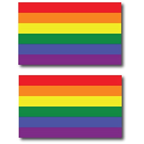 Gay Pride Rainbow Flag 2PK Car Magnet Decal - LGBT - 3x5 - Waterproof Lesbian Gay Bisexual Transexual