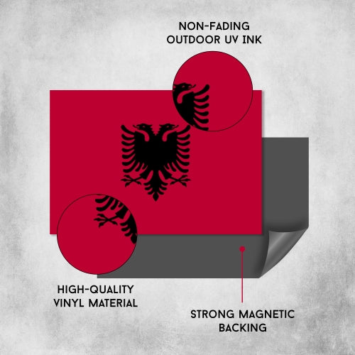 Albania Flag Car Magnet Decal - 4 x 6 Heavy Duty for Car Truck SUV
