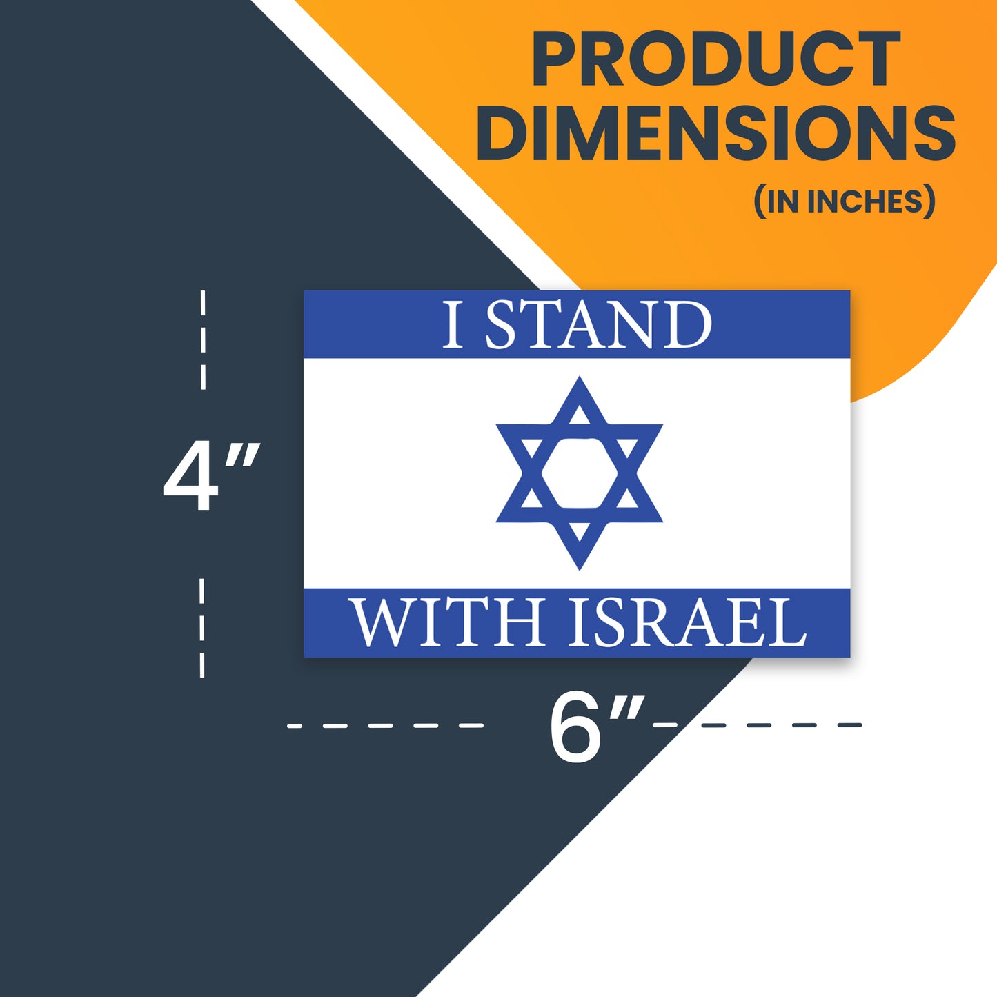 Magnet Me Up I Stand with Israel Israeli Flag Magnet Decal, 4x6 Inches, Blue and White, Heavy Duty Automotive Magnet for Car Truck SUV