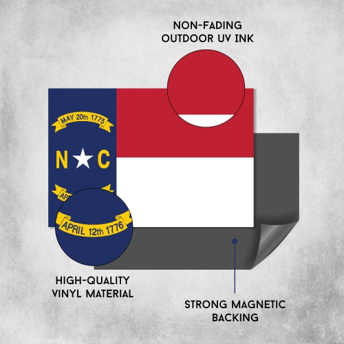 North Carolina Car Magnet US State Flag Refrigerator Locker SUV Heavy Duty Waterproof… …