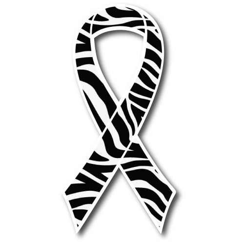 Magnet Me Up Zebra Carcinoid Awareness Ribbon Car Magnet Decal Heavy Duty Waterproof