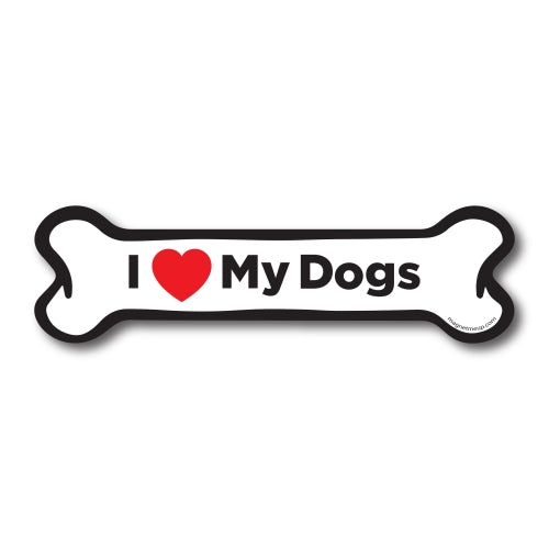 Magnet Me Up I Love My Dogs Dog Bone Car Magnet - 2x7 Dog Bone Auto Truck Decal Magnet …