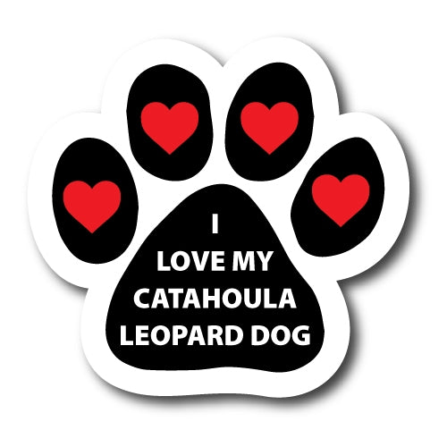 I Love My Catahoula Leopard Dog Pawprint Car Magnet By Magnet Me Up 5" Paw Print Auto Truck Decal Magnet …