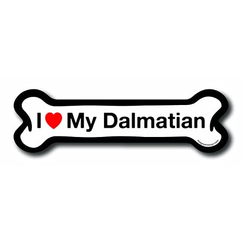 Magnet Me Up I Love My Dalmatian Dog Bone Car Magnet - 2x7 Dog Bone Auto Truck Decal Magnet