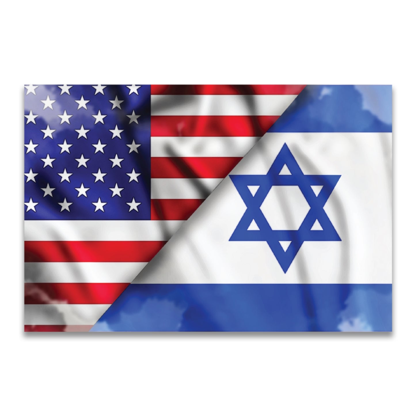 Magnet Me Up American and Israeli Flag Magnet Decal, 4x6 Inches, Blue and White, Heavy Duty Automotive Magnet for Car Truck SUV, Support Israel