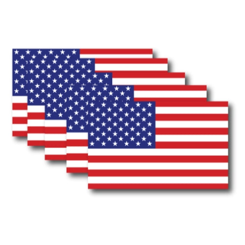 American Flag Car Magnets - 5 Pack 2-3/4 x 4" Decals Heavy Duty Waterproof for Car Truck SUV