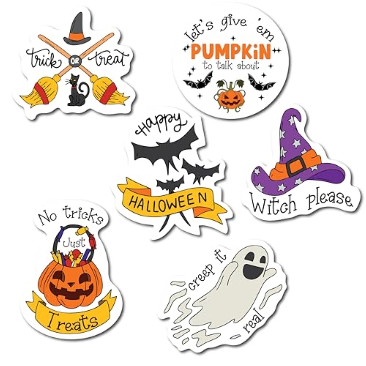 Magnet Me Up Happy Halloween Funny Assorted Holiday Magnet Decals, 6 Pack, 5 inch, Heavy Duty Automotive Magnet for Car Truck SUV Or Any Other Magnetic Surface