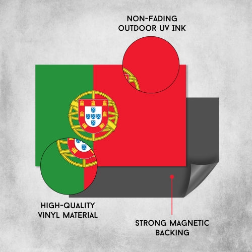 Portugal Portuguese Flag Car Magnet Decal - 4 x 6 Heavy Duty for Car Truck SUV