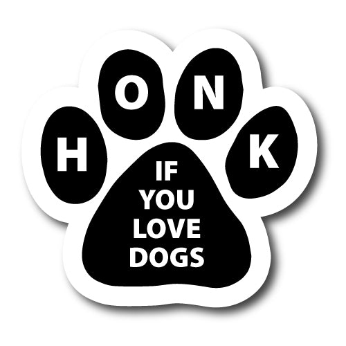 Honk if You Love Dogs Pawprint Car Magnet By Magnet Me Up 5" Paw Print Auto Truck Decal Magnet …