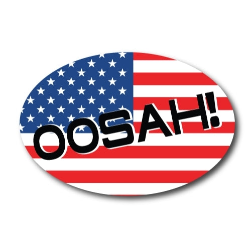 OOSAH! American Flag Oval Car Magnet 4x6" Decal Heavy Duty Waterproof …