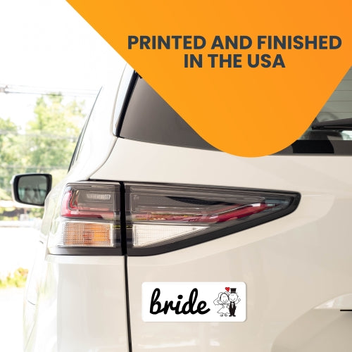 Bride Magnet Decal 3" x 8" Great for Car Truck SUV Refrigerator