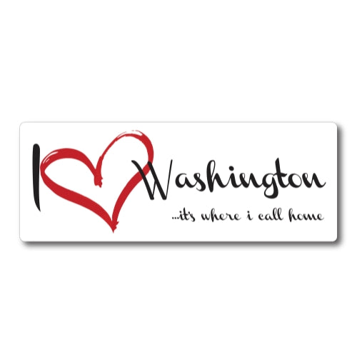 I Love Washington, It's Where I Call Home Car Magnet 3x8" US State Flag Refrigerator Locker SUV Heavy Duty Waterproof …