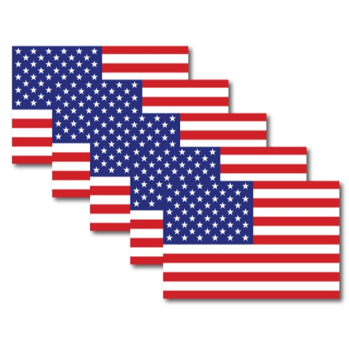 Magnet Me Up American Flag Magnet Decals, 5 Pack 4x6-Heavy Duty for Car Truck SUV