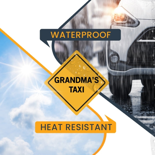 Grandma's Taxi Car Magnet Decal - 5 x 5 Heavy Duty for Car Truck SUV Waterproof