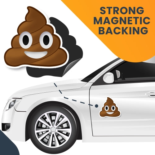 Magnet Me Up Poop Emoticon Magnet Decal, Cute Self-Expression Decorative Magnet for Car, Truck, SUV, Or Any Other Magnetic Surface