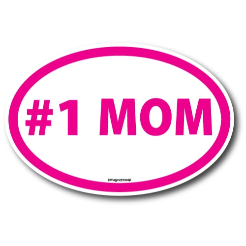 #1 Mom and #1 Dad Car Magnets - Combo Pack - 4 x 6 Oval Heavy Duty Magnets for Car Truck SUV Waterproof …