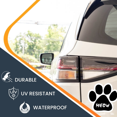 Meow Pawprint Car Magnet By Magnet Me Up 5" Paw Print Auto Truck Decal Magnet …