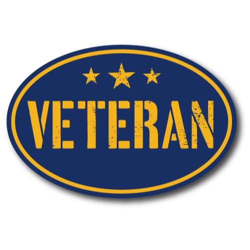 Navy Veteran 4x6" Blue Oval Magnet Decal with Stars Perfect for Car or Truck …
