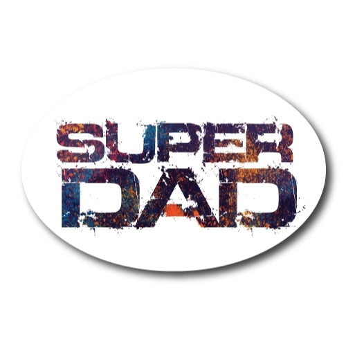 Super Dad Car Magnet - 4 x 6 Oval Multi Colored Magnet for Car Truck SUV Waterproof …