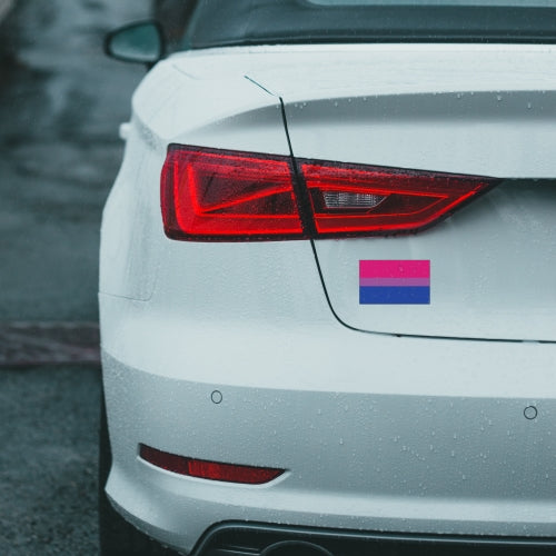 Magnet Me Up Bisexual Pride Flag Car Magnet Decal, 3x5 Inches, Pink Blue and Purple, Heavy Duty Automotive Magnet for Car Truck SUV, in Support of LGBTQ