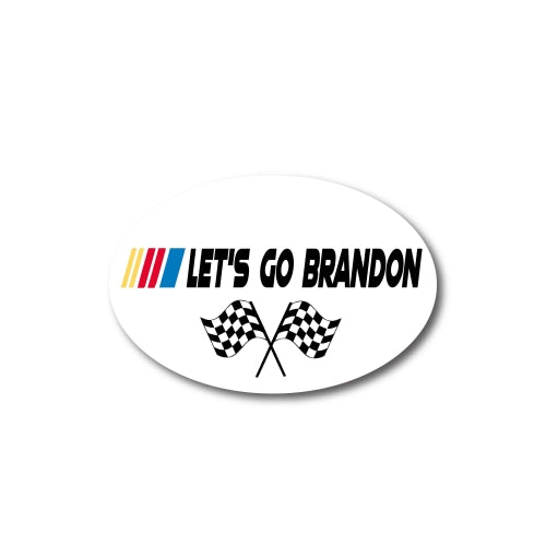 Magnet Me Up Let's Go Brandon Race Car Oval Magnet