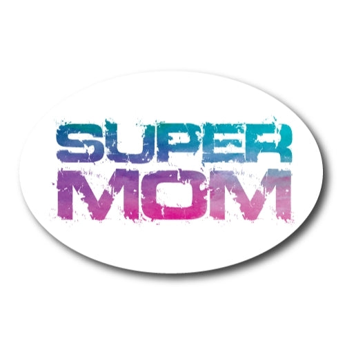 Super Mom Car Magnet - 4 x 6 Oval Multi Colored Magnet for Car Truck SUV Waterproof …