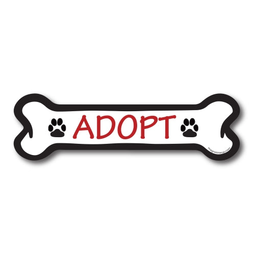 Magnet Me Up "Adopt" Dog Bone Car Magnet - 2x7" Dog Bone Auto Truck Fridge Decal Magnet …