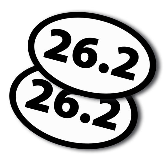 26.2 Marathon Sticker Oval, Running Stickers, 5.5x3.5 Inches, Black, 2 Pack, Sticker for Car, Window, Bumper Stickers, 26.2 Marathon Gifts