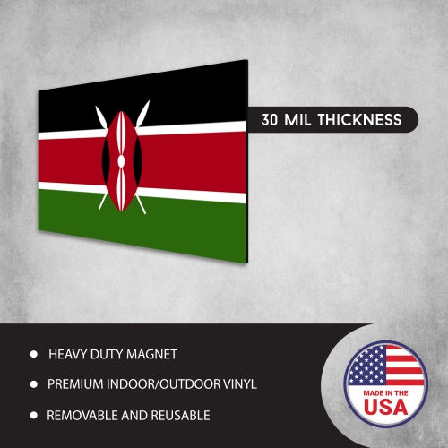 Kenya Flag Car Magnet Decal - 4 x 6 Heavy Duty for Car Truck SUV