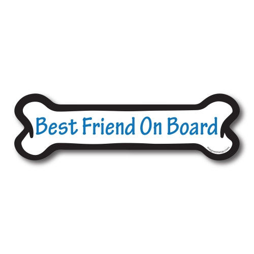 Magnet Me Up Best Friend on Board Dog Bone Car Magnet - 2x7" Blue Dog Bone Auto Truck Decal Magnet …