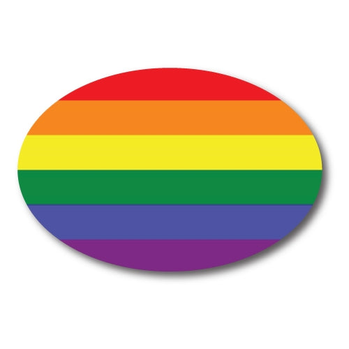 LGBT Flag Oval Car Magnet 4x6" Decal Heavy Duty Waterproof …