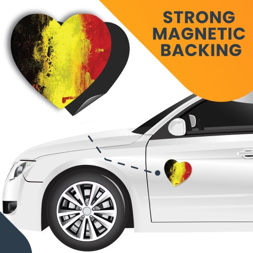 Belgium Belgian Brussels Flag Heart Magnet, 5", Heavy Duty Magnet for Car, Truck or SUV …