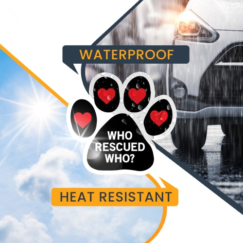 Who Rescued Who? Pawprint Car Magnet By Magnet Me Up 5" Paw Print Auto Truck Decal Magnet …