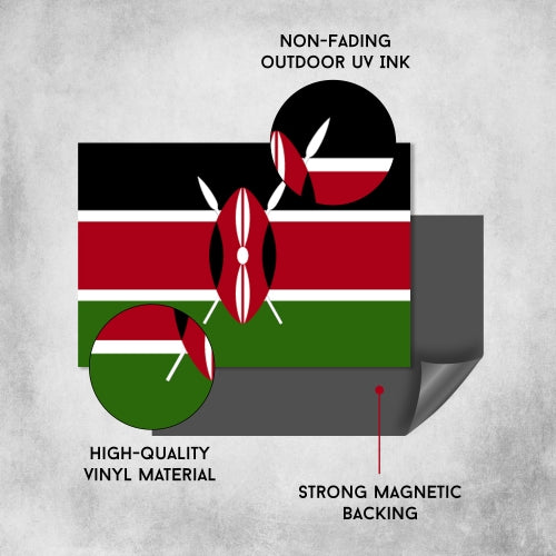 Kenya Flag Car Magnet Decal - 4 x 6 Heavy Duty for Car Truck SUV