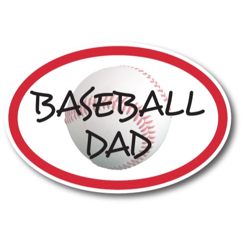 Baseball Mom and Baseball Dad - Combo Pack -Car Magnets 4 x 6 Oval Heavy Duty for Car Truck SUV Waterproof …