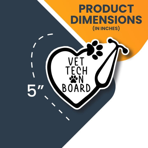 Magnet Me Up Vet Tech On Board 5x5.5 Car Magnet Decal, Heavy Duty for Car Truck SUV