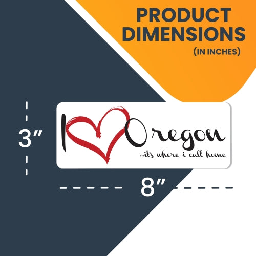 I Love (heart) Oregon, It's Where I Call Home Car Magnet 3x8" US State Flag Refrigerator Locker SUV Heavy Duty Waterproof …