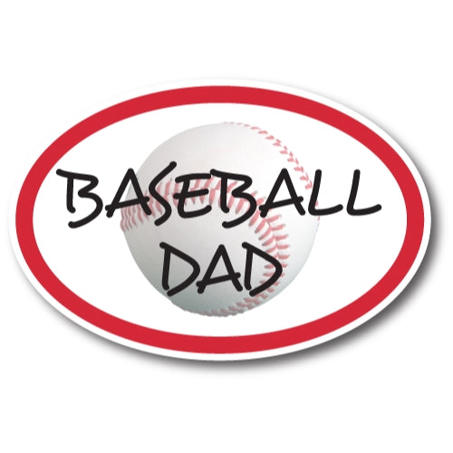 Baseball Dad Car Magnet Decal 4 x 6 Oval Heavy Duty for Car Truck SUV Waterproof …