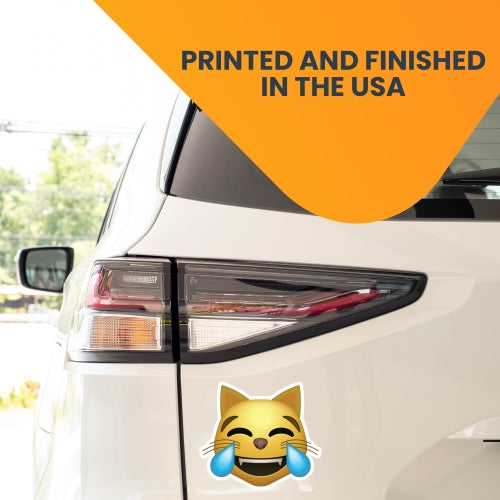 Magnet Me Up Cat Laughing Crying Emoticon Magnet Decal - Heavy Duty Magnet for Car Truck SUV