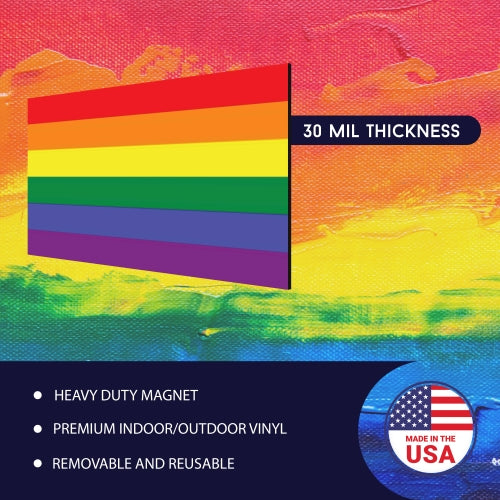 Gay Pride Rainbow Flag 2PK Car Magnet Decal - LGBT - 3x5 - Waterproof Lesbian Gay Bisexual Transexual