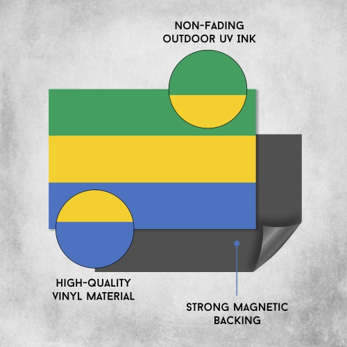 Gabon Gabonese Flag Car Magnet Decal - 4 x 6 Heavy Duty for Car Truck SUV