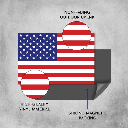 Magnet Me Up American Flag Magnet Decals, 5 Pack 4x6-Heavy Duty for Car Truck SUV