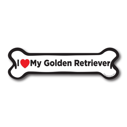 Magnet Me Up I Love My Golden Retriever Dog Bone Car Magnet - 2x7 Dog Bone Auto Truck Decal Magnet …