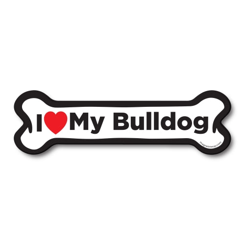 Magnet Me Up I Love My Bulldog Dog Bone Car Magnet - 2x7 Dog Bone Auto Truck Decal Magnet …