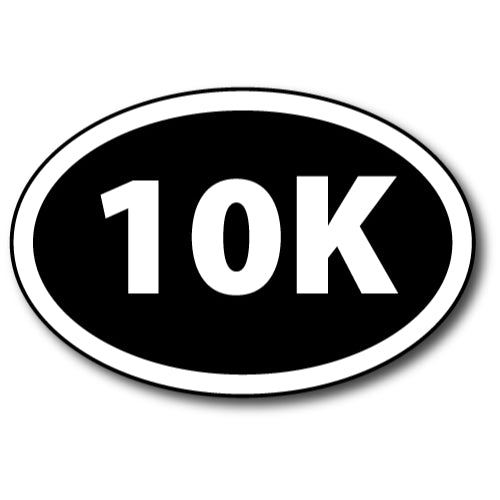 10K Marathon Inverted Black Oval Car Magnet 4x6" Decal Heavy Duty Waterproof …